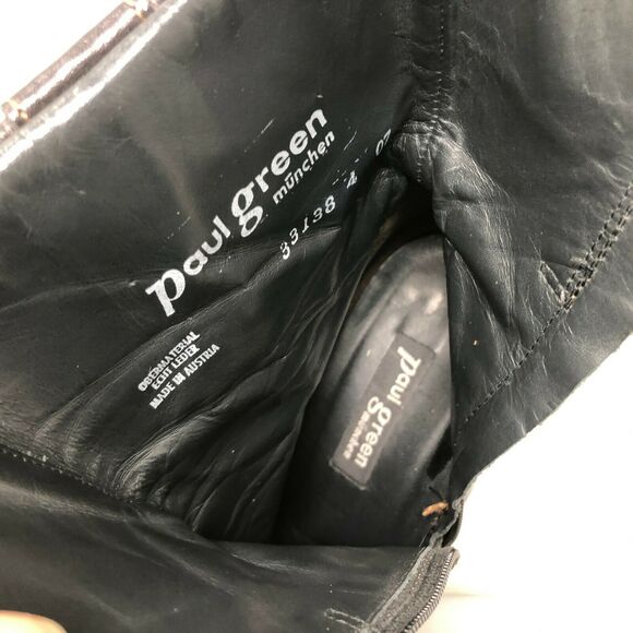 Paul Green Harness Boot Womens 6.5 Dark Brown Leather Buckle Strap Cuff Heel - Picture 8 of 8